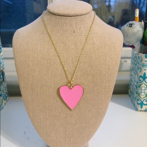 NEW PINK HEART NECKLACE WITH GOLD CHAIN VSCO TRENDY TEEN GIRLS WOMEN - Picture 4 of 4